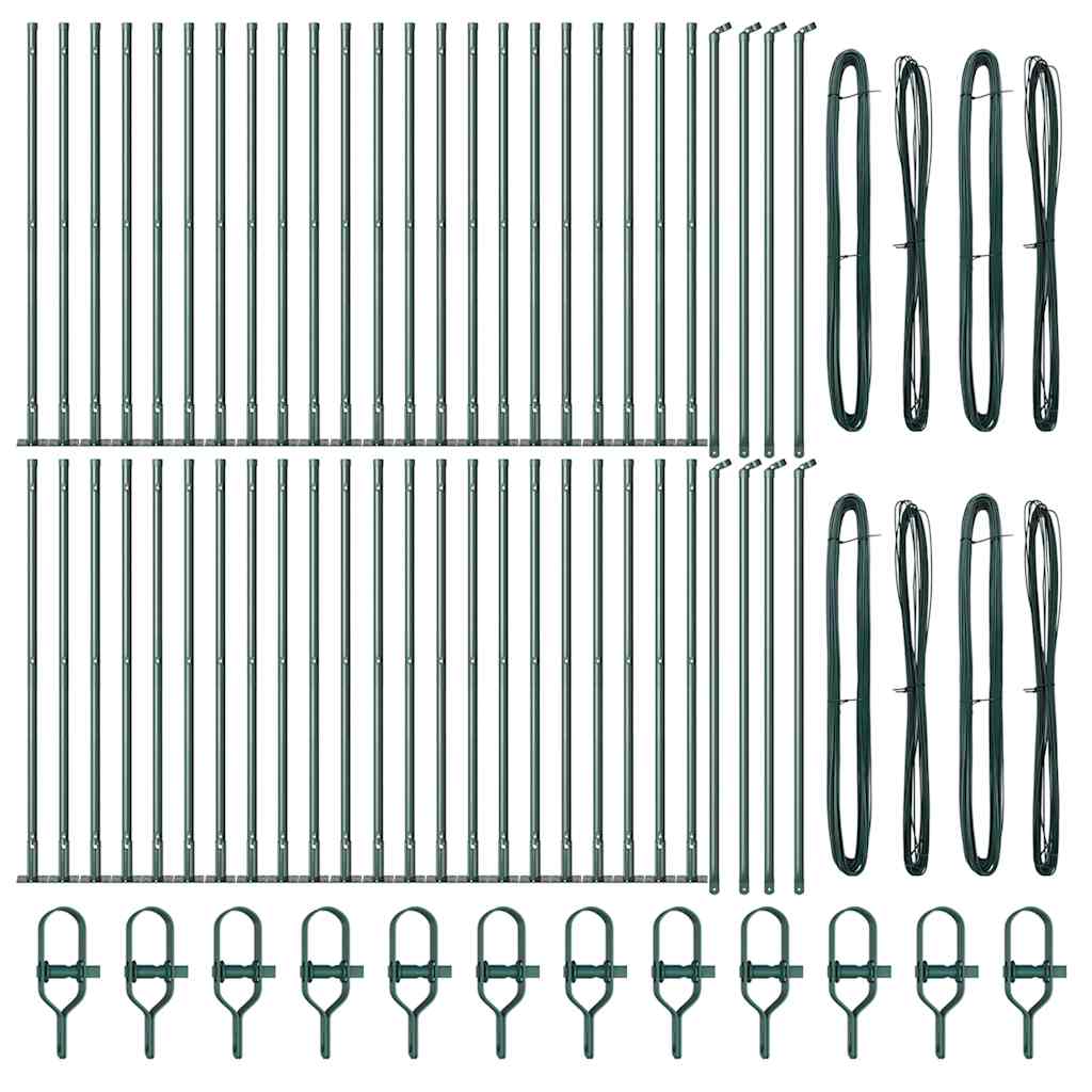 Zaunpfosten 52 pcs Silber 3.2 x 3.2 x 110 cm Stahl