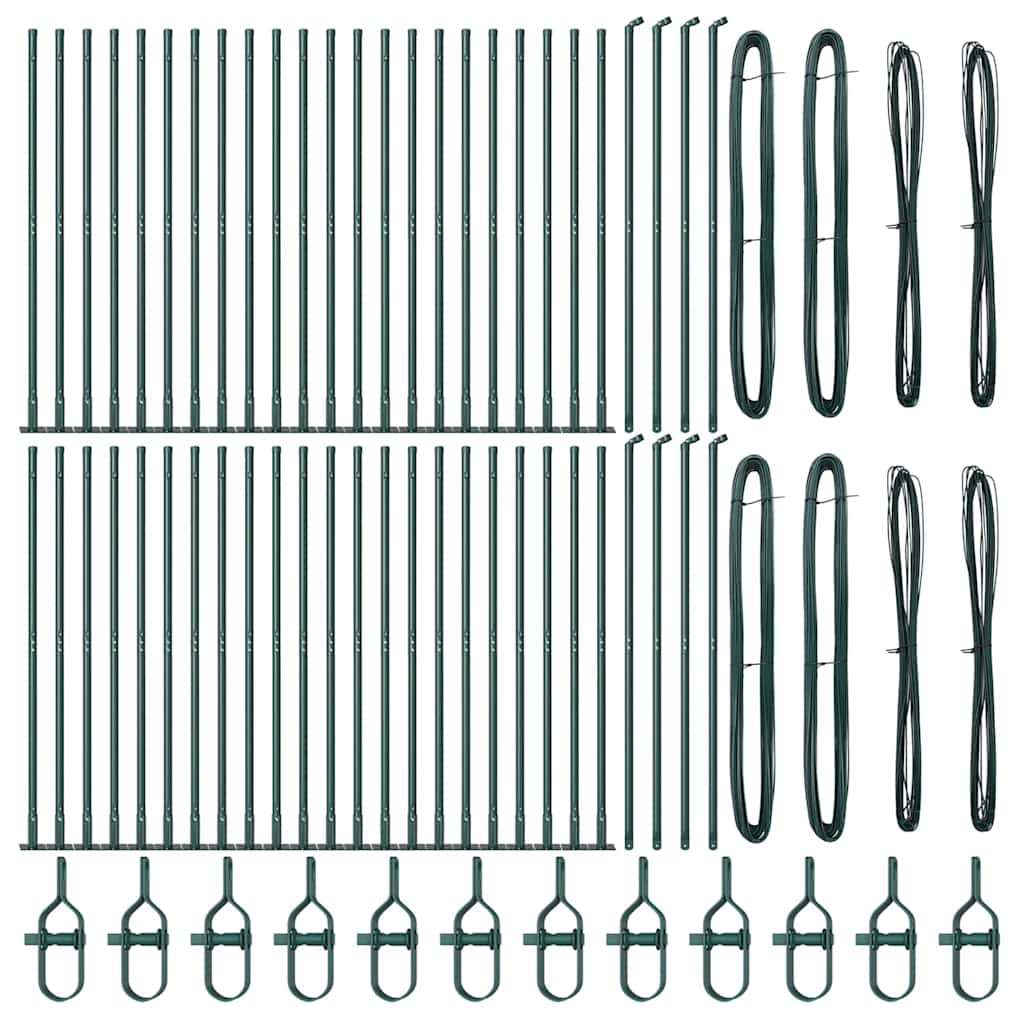 Zaunpfosten 52 pcs Silber 3.2 x 3.2 x 140 cm Stahl