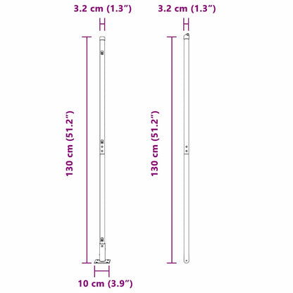 Zaunpfosten 52 pcs Silber 3.2 x 3.2 x 140 cm Stahl