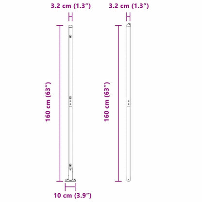 Zaunpfosten 26 pcs Silber 3.2 x 3.2 x 83.5 cm Stahl