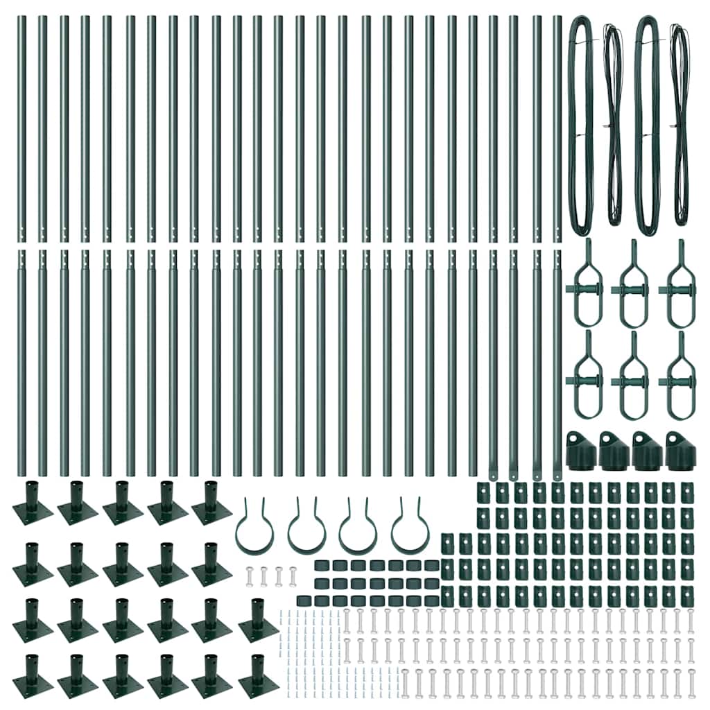 Zaunpfosten 26 pcs Silber 3.2 x 3.2 x 88.5 cm Stahl
