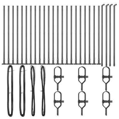 Zaunpfosten 26 pcs Silber 3.2 x 3.2 x 50 cm Stahl