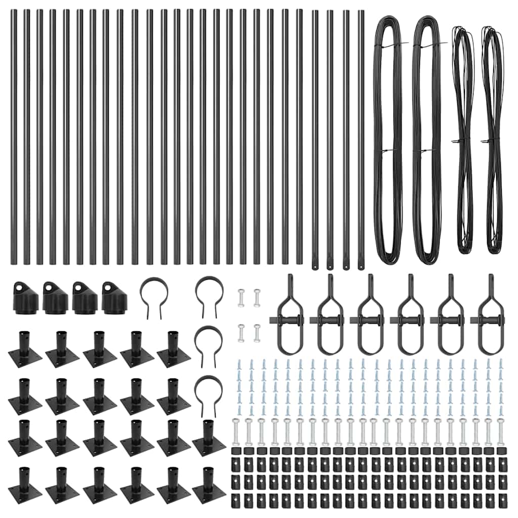 Zaunpfosten 26 pcs Silber 3.2 x 3.2 x 50 cm Stahl