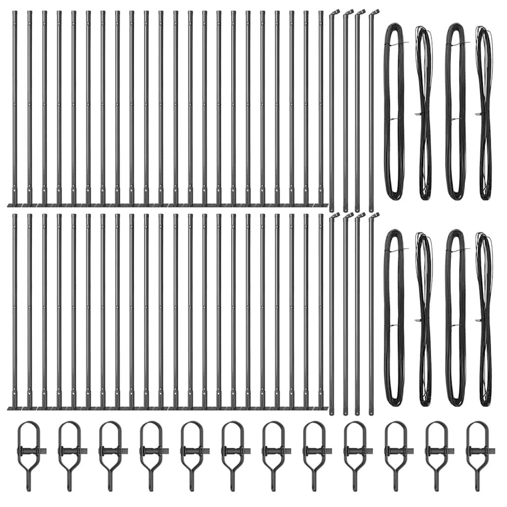 Zaunpfosten 52 pcs Silber 3.2 x 3.2 x 140 cm Stahl
