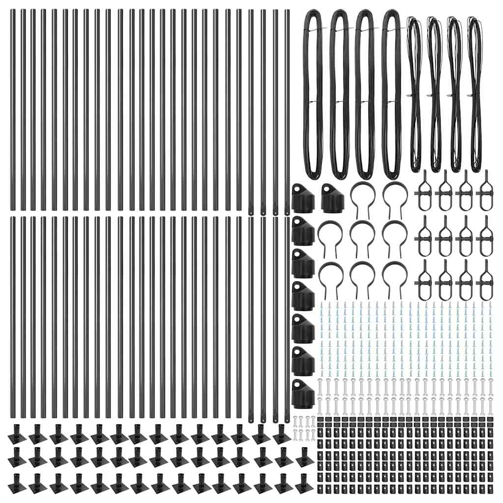 Zaunpfosten 52 pcs Silber 3.2 x 3.2 x 140 cm Stahl