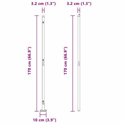 Zaunpfosten 26 pcs Silber 3.2 x 3.2 x 88.5 cm Stahl