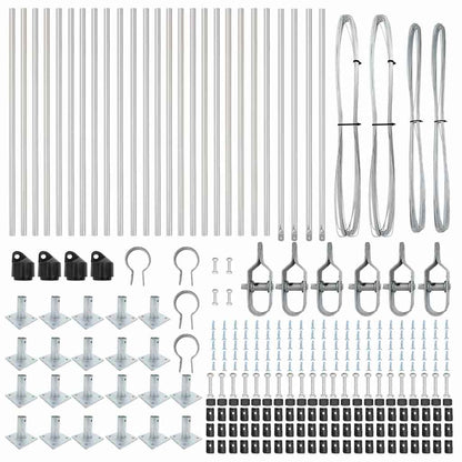 Zaunpfosten 26 pcs Silber 3.2 x 3.2 x 50 cm Stahl