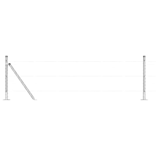 Zaunpfosten 52 pcs Silber 3.2 x 3.2 x 50 cm Stahl