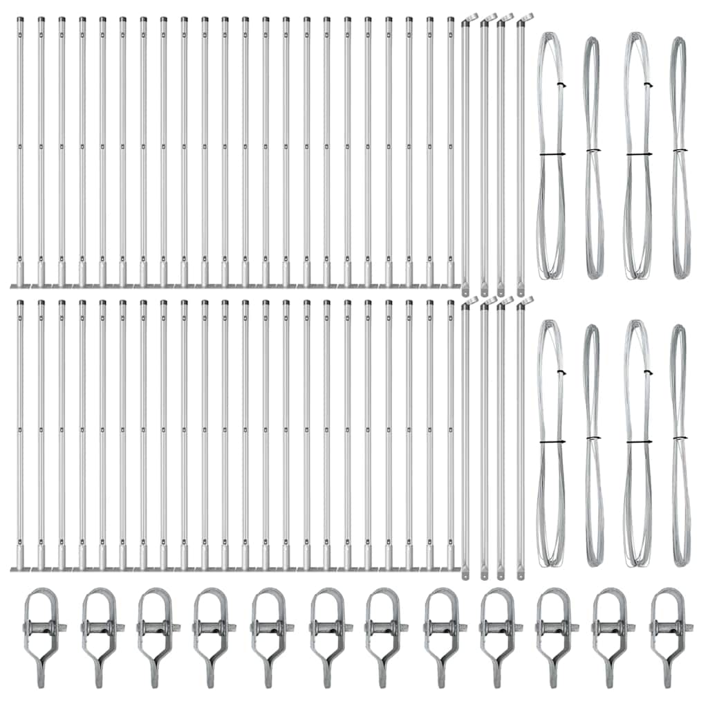 Zaunpfosten 52 pcs Silber 3.2 x 3.2 x 50 cm Stahl