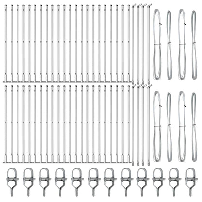 Zaunpfosten 52 pcs Silber 3.2 x 3.2 x 50 cm Stahl