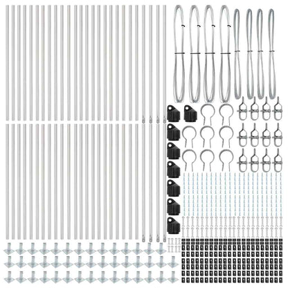 Zaunpfosten 52 pcs Silber 3.2 x 3.2 x 50 cm Stahl
