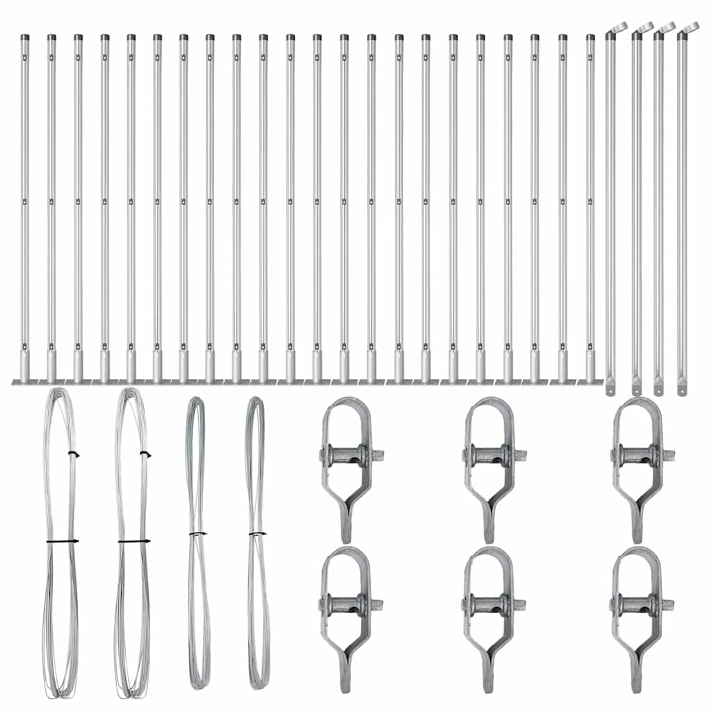 Zaunpfosten 26 pcs Silber 3.2 x 3.2 x 110 cm Stahl