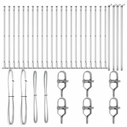 Zaunpfosten 26 pcs Silber 3.2 x 3.2 x 110 cm Stahl