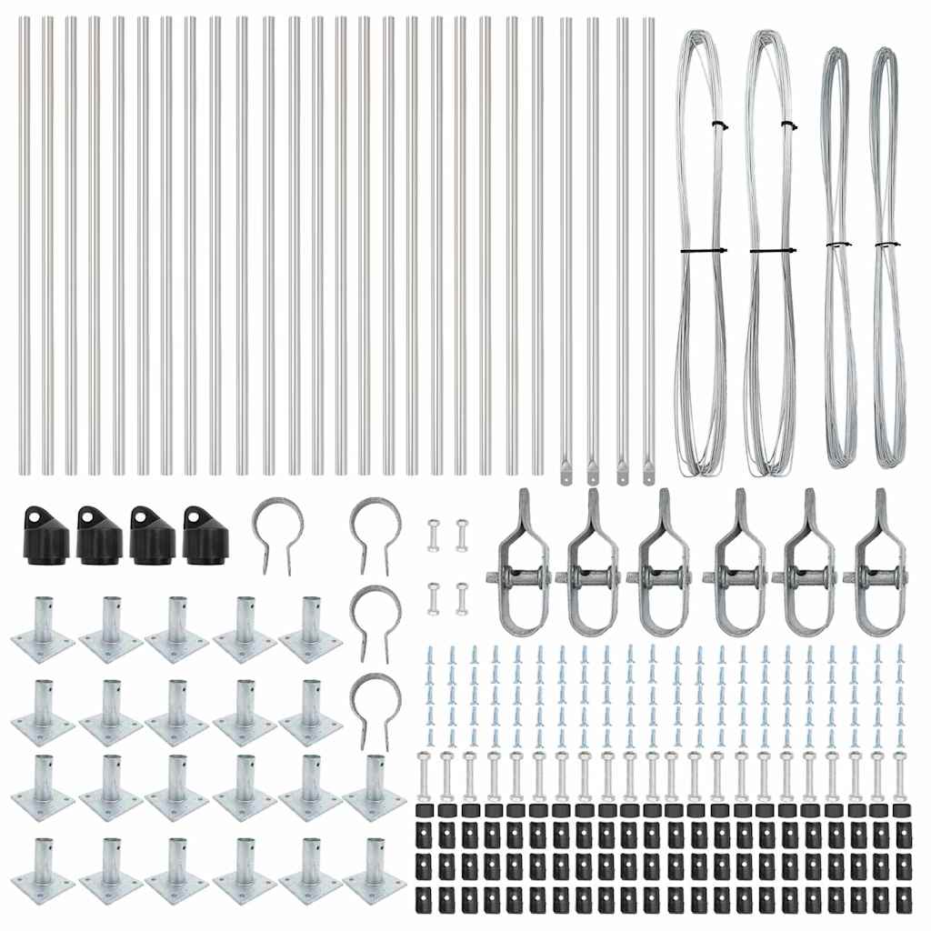 Zaunpfosten 26 pcs Silber 3.2 x 3.2 x 110 cm Stahl