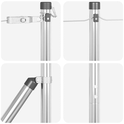 Zaunpfosten 26 pcs Silber 3.2 x 3.2 x 140 cm Stahl