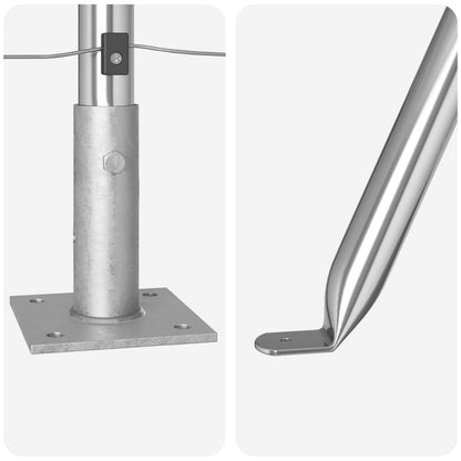 Zaunpfosten 26 pcs Silber 3.2 x 3.2 x 140 cm Stahl