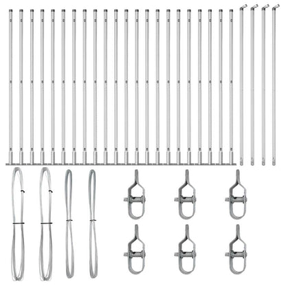 Zaunpfosten 26 pcs Silber 3.2 x 3.2 x 140 cm Stahl
