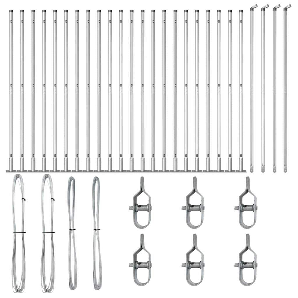 Zaunpfosten 26 pcs Silber 3.2 x 3.2 x 140 cm Stahl