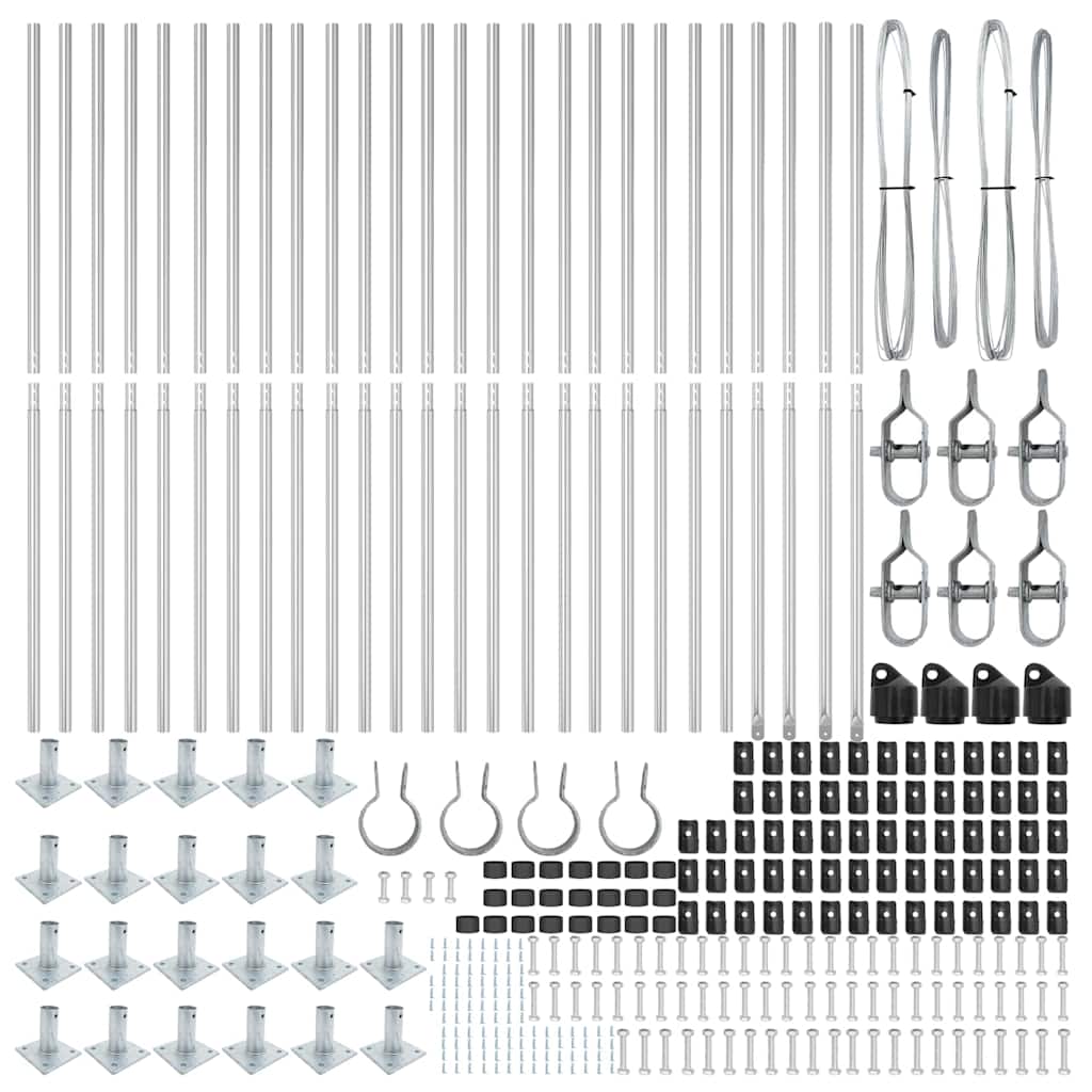 Zaunpfosten 26 pcs Silber 3.2 x 3.2 x 140 cm Stahl