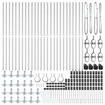 Zaunpfosten 26 pcs Silber 3.2 x 3.2 x 140 cm Stahl