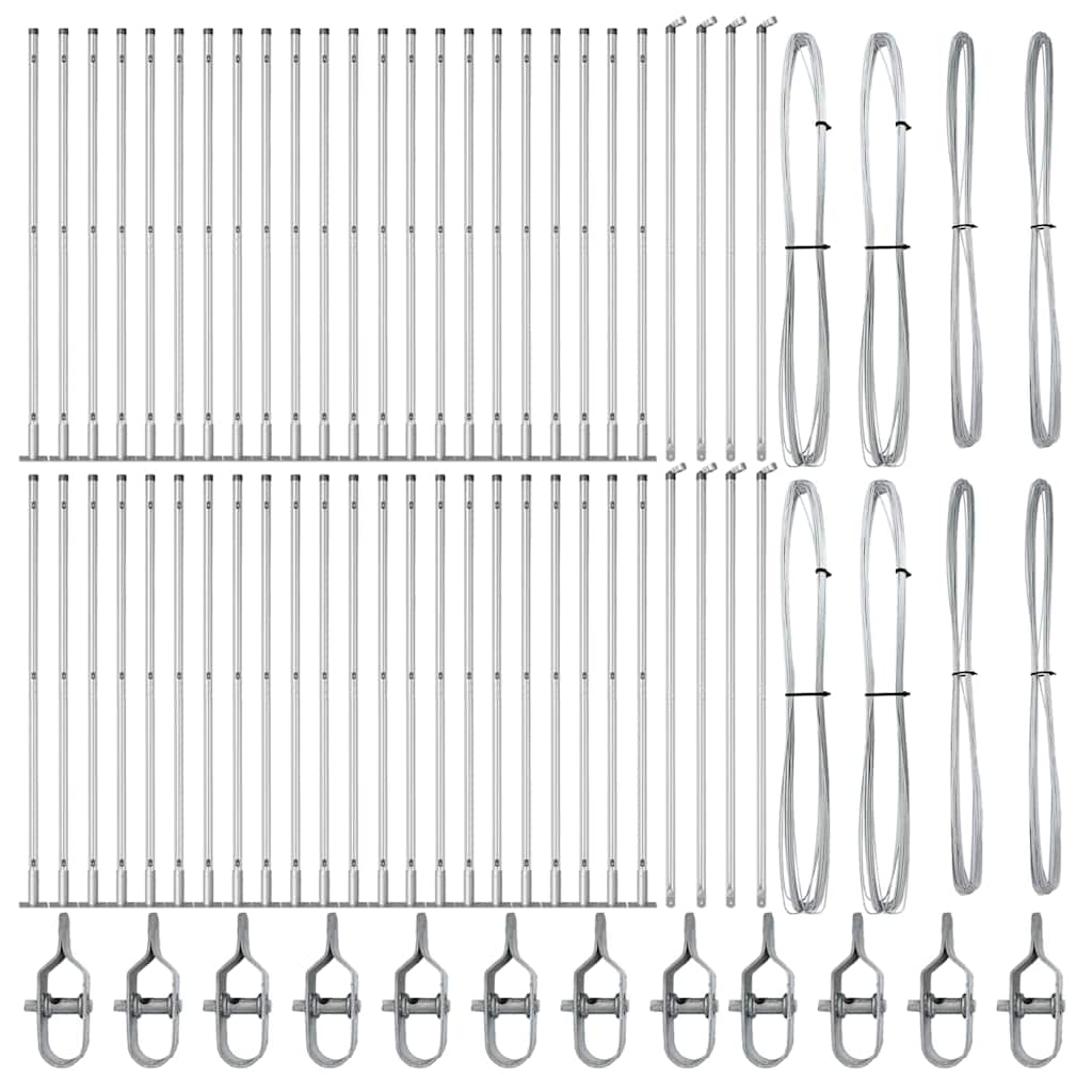 Zaunpfosten 52 pcs Silber 3.2 x 3.2 x 140 cm Stahl