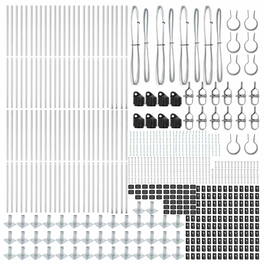 Zaunpfosten 52 pcs Silber 3.2 x 3.2 x 140 cm Stahl
