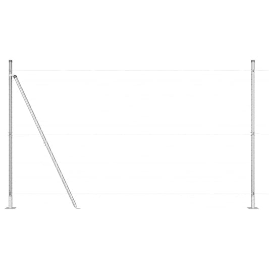 Zaunpfosten 52 pcs Silber 3.2 x 3.2 x 88.5 cm Stahl