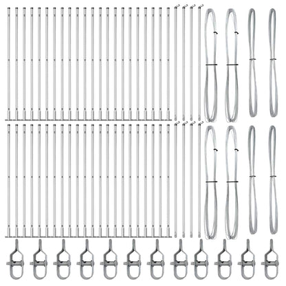 Zaunpfosten 52 pcs Silber 3.2 x 3.2 x 88.5 cm Stahl