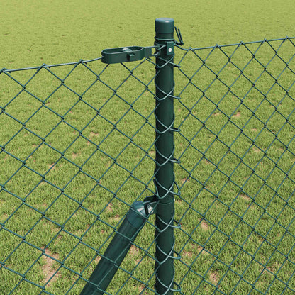 Kettengliedzaun mit Pfosten Grün 1,2 x 10 m Stahl