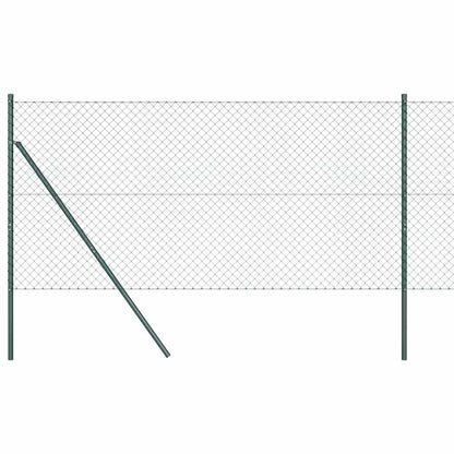 Kettengliedzaun mit Pfosten Grün 1.2 x 10 m Stahl