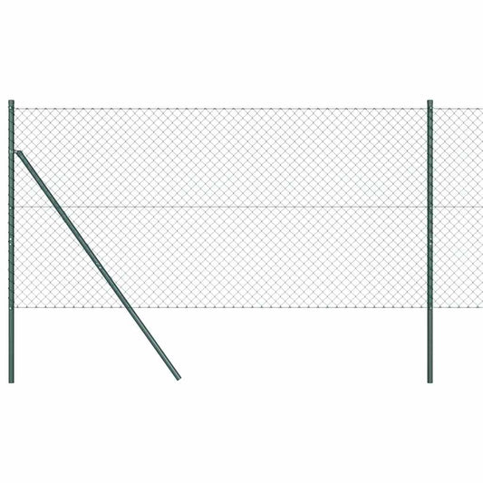 Kettengliedzaun mit Pfosten Grün 1.2 x 10 m Stahl