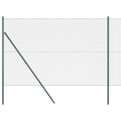Kettengliedzaun mit Pfosten Grün 1.6 x 10 m Stahl