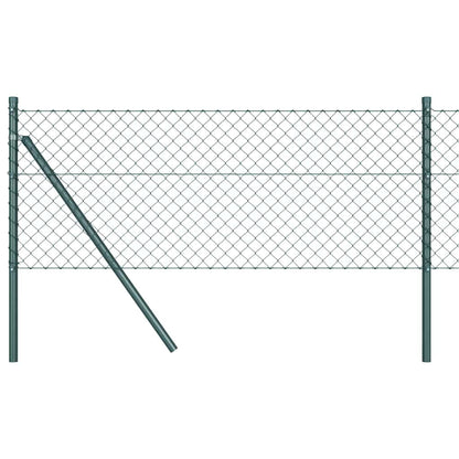 Kettengliedzaun mit Pfosten Grün 0,4 x 25 m Stahl