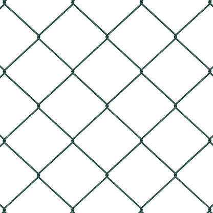 Kettengliedzaun mit Pfosten Grün 0,6 x 25 m Stahl