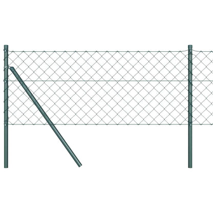 Kettengliedzaun mit Pfosten Grün 0,6 x 25 m Stahl