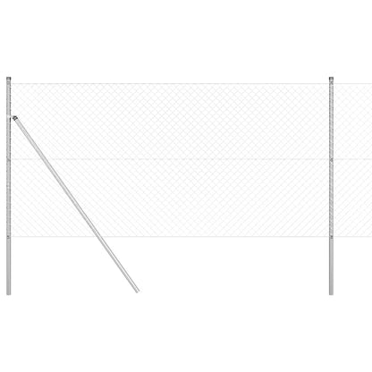Kettengliedzaun mit Pfosten Silber 1 x 10 m Stahl