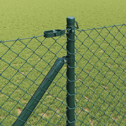 Kettengliedzaun mit Pfosten Grün 1,2 x 10 m Stahl