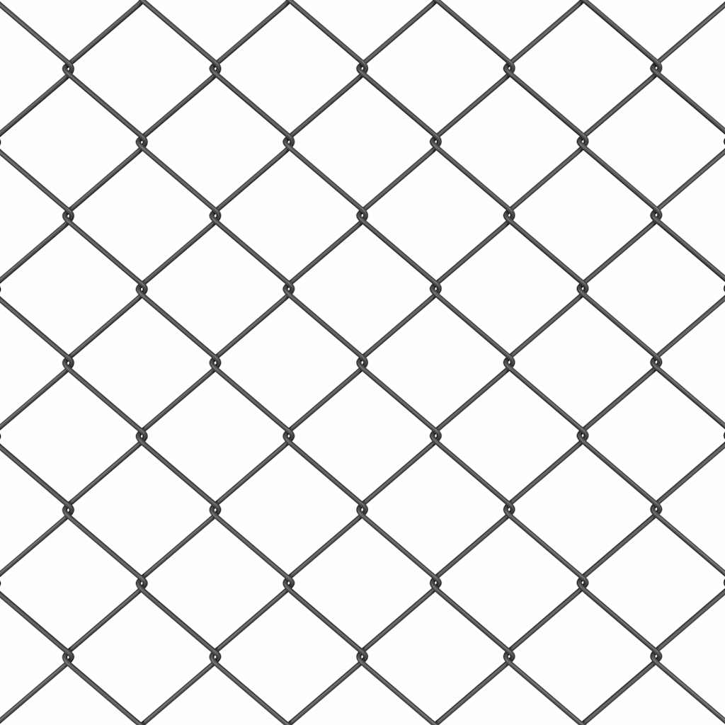 Kettengliedzaun mit Pfosten Grau 0.8 x 25 m Stahl