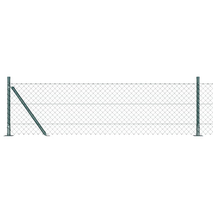 Kettengliedzaun mit Pfosten Grün 0,6 x 10 m Stahl