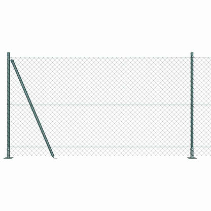 Kettengliedzaun mit Pfosten Grün 1.2 x 10 m Stahl