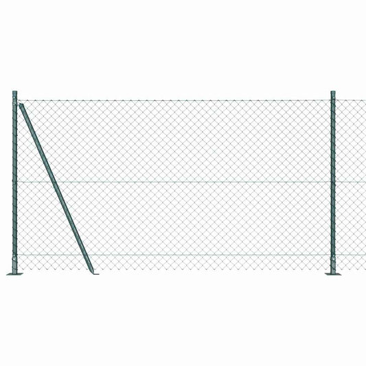Kettengliedzaun mit Pfosten Grün 1.2 x 10 m Stahl