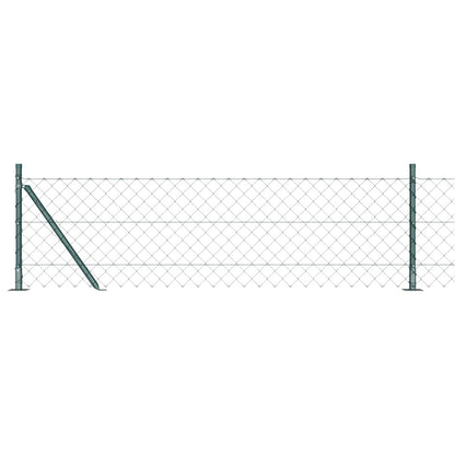 Kettengliedzaun mit Pfosten Grün 0,4 x 10 m Stahl