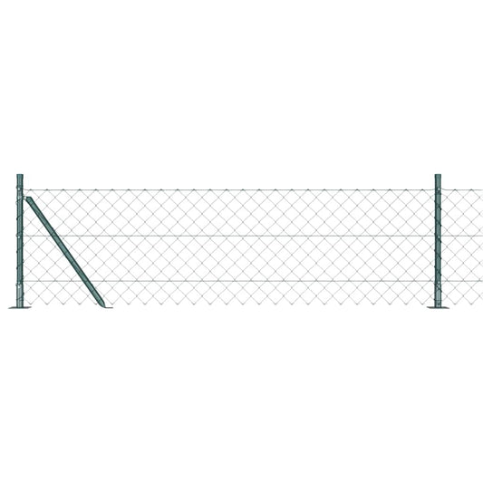 Kettengliedzaun mit Pfosten Grün 0,4 x 10 m Stahl
