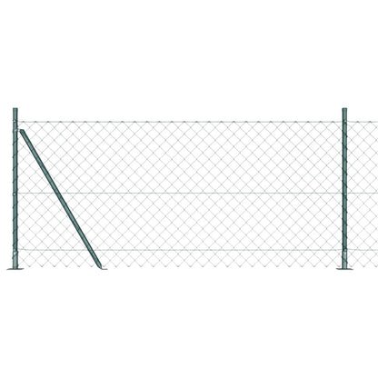 Kettengliedzaun mit Pfosten Grün 1 x 10 m Stahl