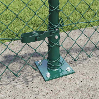 Kettengliedzaun mit Pfosten Grün 0,4 x 25 m Stahl