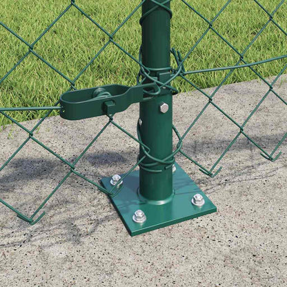 Kettengliedzaun mit Pfosten Grün 0,4 x 25 m Stahl