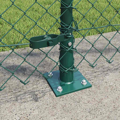 Kettengliedzaun mit Pfosten Grün 1,2 x 25 m Stahl