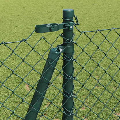 Kettengliedzaun mit Pfosten Grün 1,2 x 25 m Stahl