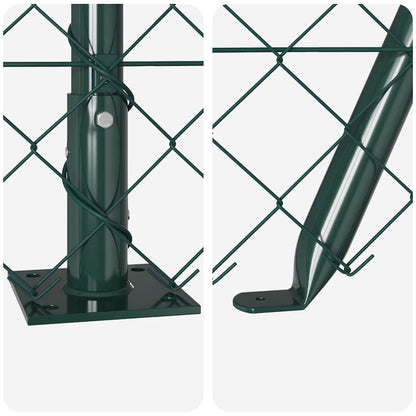 Kettengliedzaun mit Pfosten Grün 1.4 x 25 m Stahl