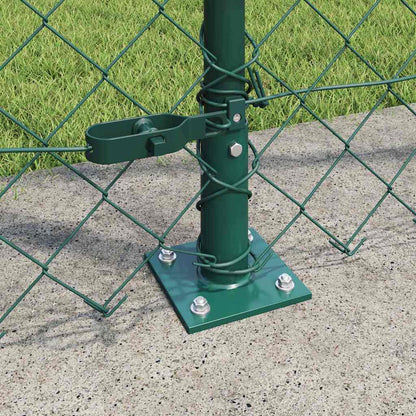 Kettengliedzaun mit Pfosten Grün 1,4 x 25 m Stahl